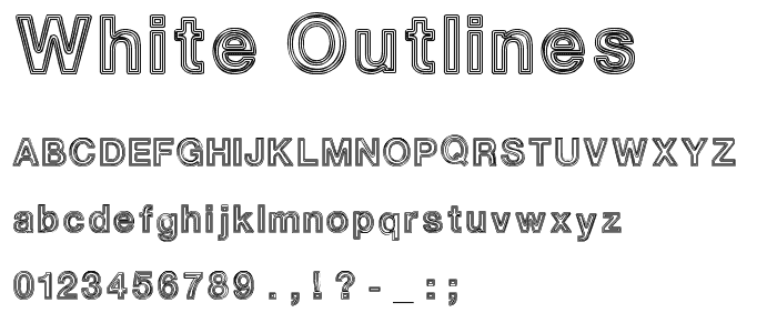 White Outlines font